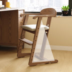 Lumendat Modern Minimalist Geometric-Shaped Rubberwood PU Leather Kids Dining Chair Backrest Armrest For Dining Room Lumendat