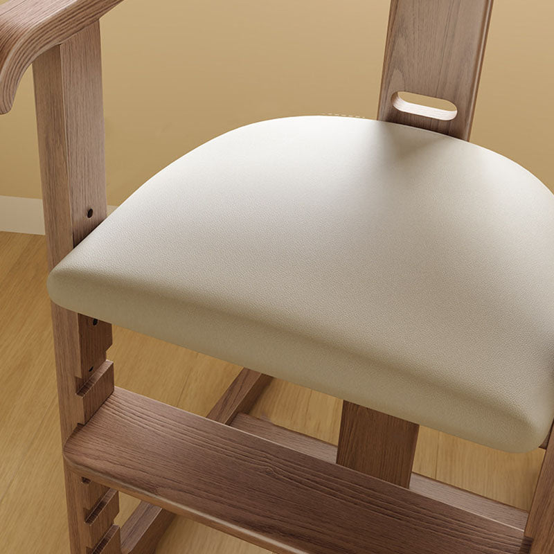 Lumendat Modern Minimalist Geometric-Shaped Rubberwood PU Leather Kids Dining Chair Backrest Armrest For Dining Room Lumendat