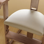 Lumendat Modern Minimalist Geometric-Shaped Rubberwood PU Leather Kids Dining Chair Backrest Armrest For Dining Room Lumendat