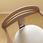 Lumendat Modern Minimalist Geometric-Shaped Rubberwood PU Leather Kids Dining Chair Backrest Armrest For Dining Room Lumendat