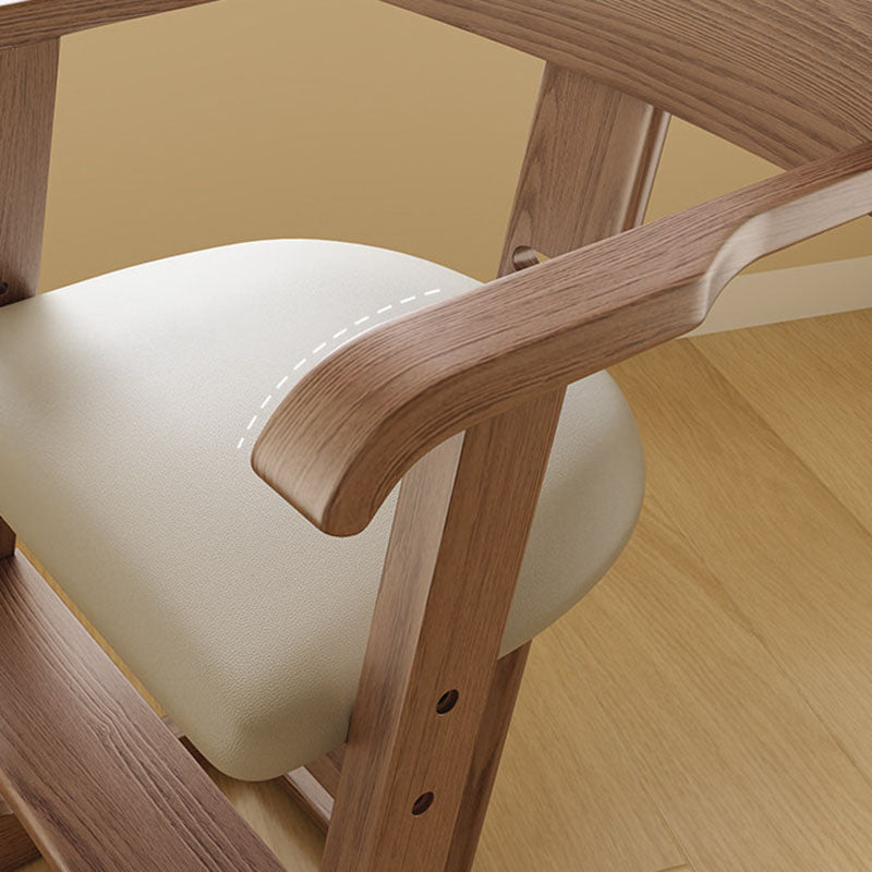 Lumendat Modern Minimalist Geometric-Shaped Rubberwood PU Leather Kids Dining Chair Backrest Armrest For Dining Room Lumendat