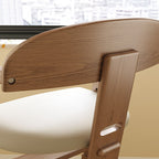 Lumendat Modern Minimalist Geometric-Shaped Rubberwood PU Leather Kids Dining Chair Backrest Armrest For Dining Room Lumendat