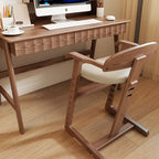 Lumendat Modern Minimalist Geometric-Shaped Rubberwood PU Leather Kids Dining Chair Backrest Armrest For Dining Room Lumendat