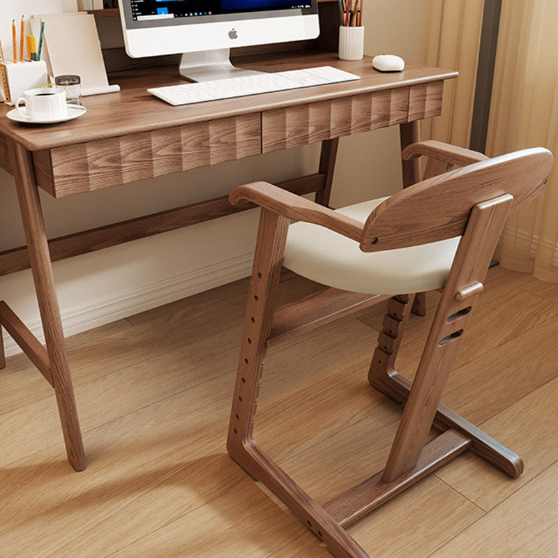 Lumendat Modern Minimalist Geometric-Shaped Rubberwood PU Leather Kids Dining Chair Backrest Armrest For Dining Room Lumendat