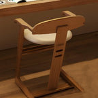 Lumendat Modern Minimalist Geometric-Shaped Rubberwood PU Leather Kids Dining Chair Backrest Armrest For Dining Room Lumendat