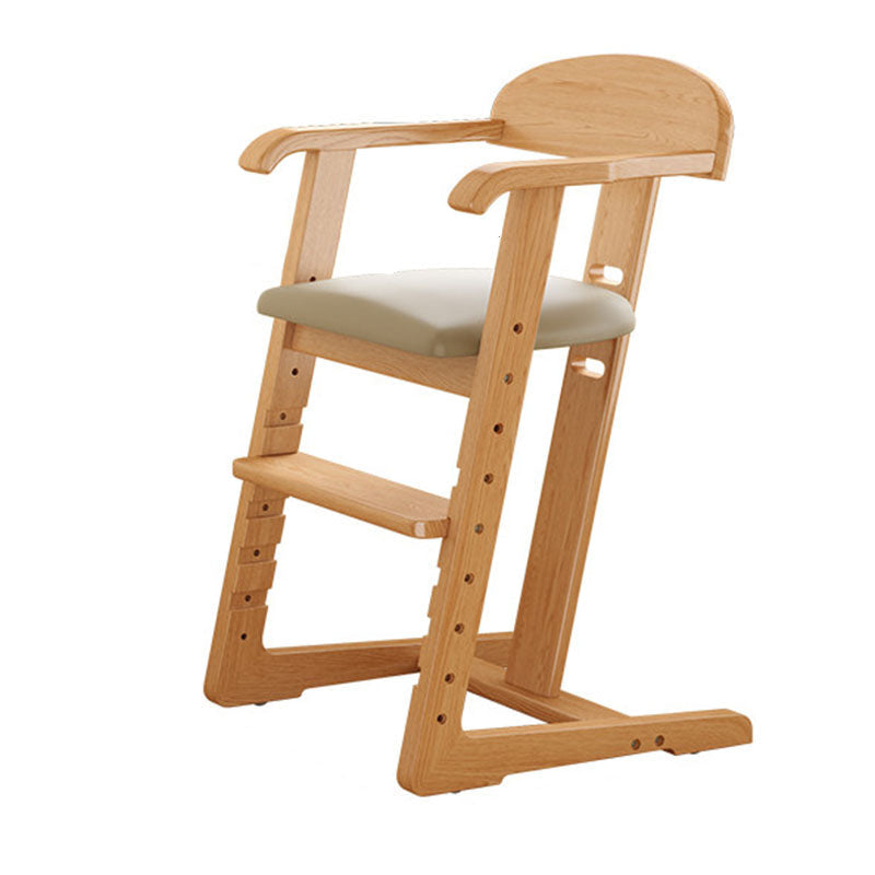 Lumendat Modern Minimalist Geometric-Shaped Rubberwood PU Leather Kids Dining Chair Backrest Armrest For Dining Room Lumendat