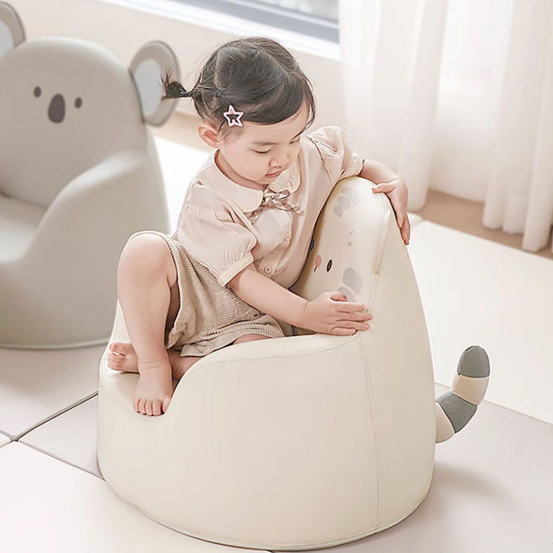 Lumendat Modern Art Deco Cartoon Animal PU Leather Polyurethane Foam Kids Low Stool Backrest Armrest For Bedroom Lumendat