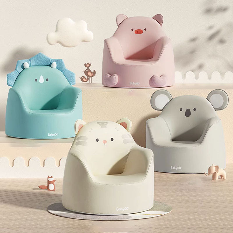 Lumendat Modern Art Deco Cartoon Animal PU Leather Polyurethane Foam Kids Low Stool Backrest Armrest For Bedroom Lumendat