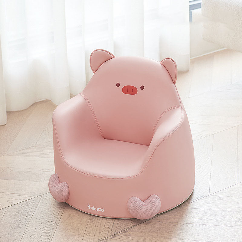Lumendat Modern Art Deco Cartoon Animal PU Leather Polyurethane Foam Kids Low Stool Backrest Armrest For Bedroom Lumendat
