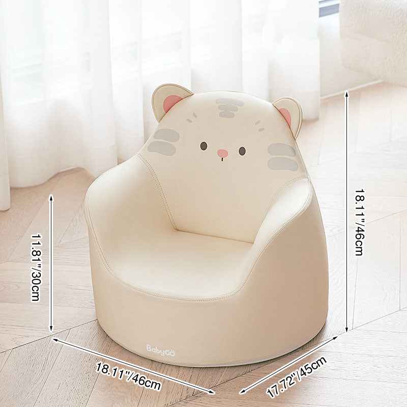 Lumendat Modern Art Deco Cartoon Animal PU Leather Polyurethane Foam Kids Low Stool Backrest Armrest For Bedroom Lumendat