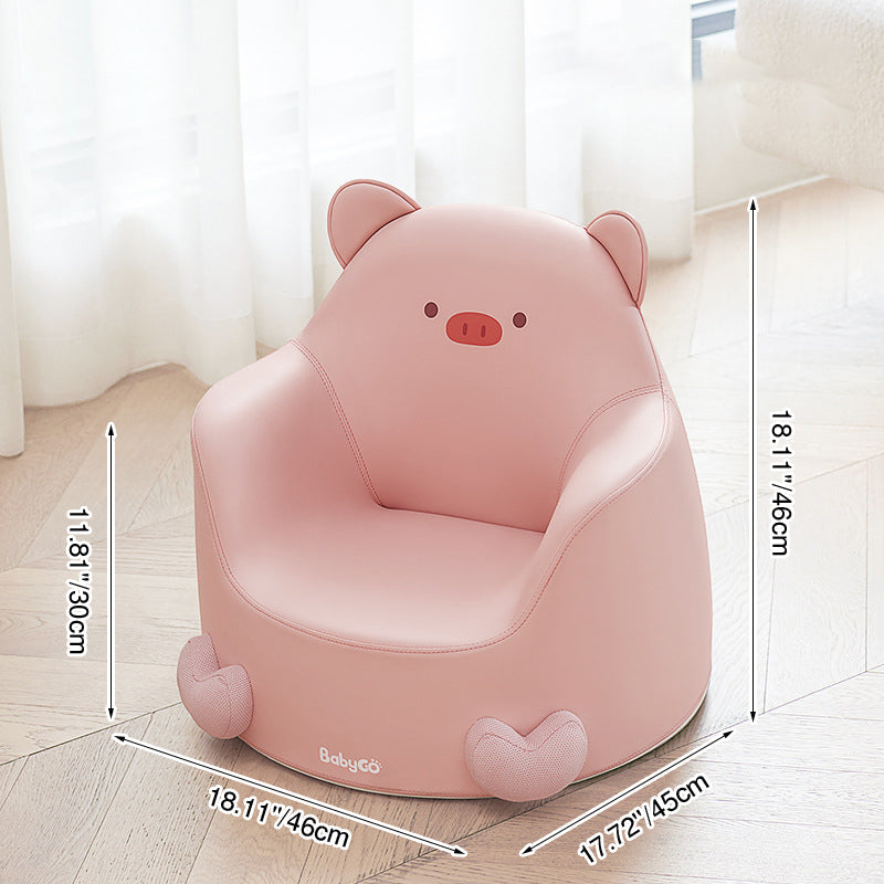 Lumendat Modern Art Deco Cartoon Animal PU Leather Polyurethane Foam Kids Low Stool Backrest Armrest For Bedroom Lumendat