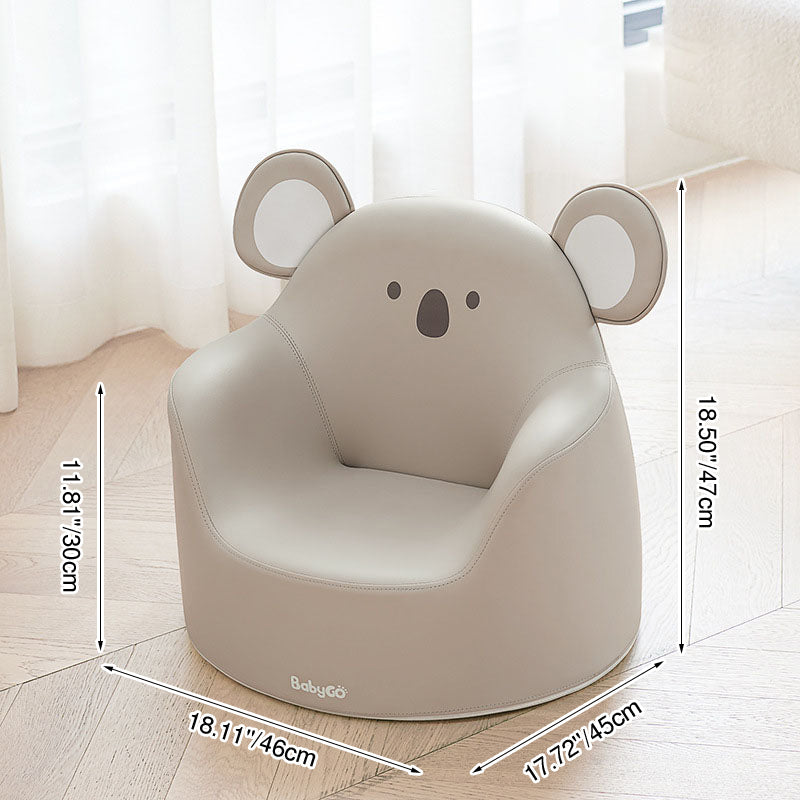 Lumendat Modern Art Deco Cartoon Animal PU Leather Polyurethane Foam Kids Low Stool Backrest Armrest For Bedroom Lumendat
