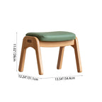 Lumendat Traditional Japanese Trapezoid Beech Pine Wood PU Leather Adjustable Kids Low Stool For Living Room Lumendat