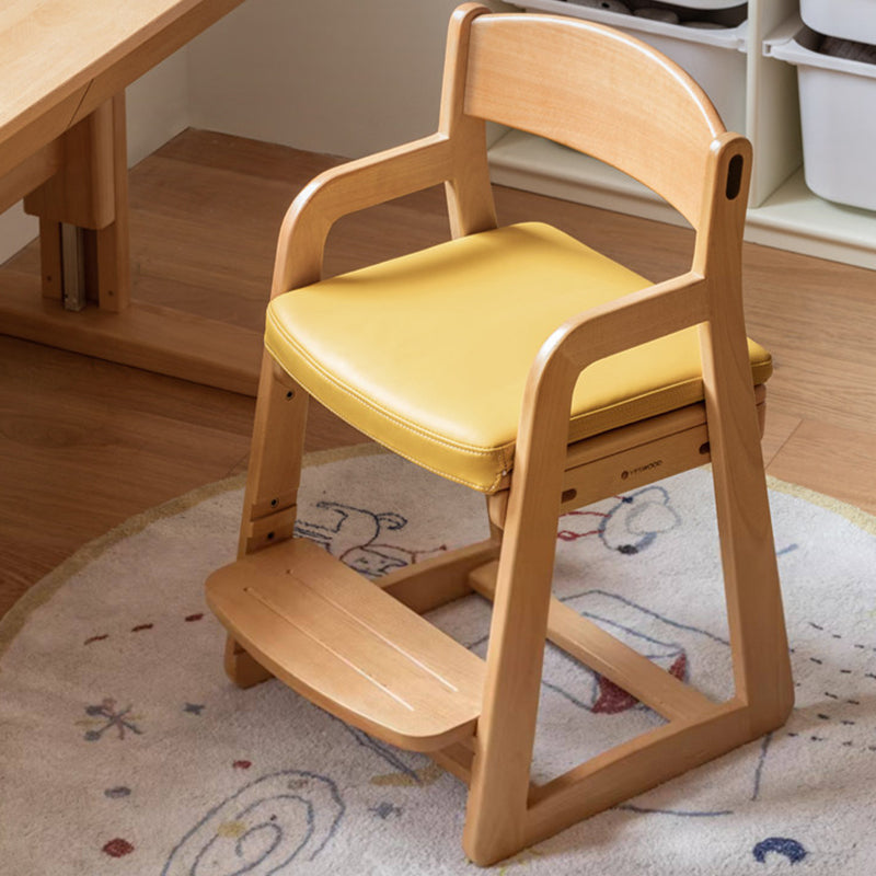 Lumendat Modern Minimalist Trapezoid Beech Wood Faux Leather Sponge Adjustable Kids Lounge Chair Backrest Armrests For Living Room Lumendat