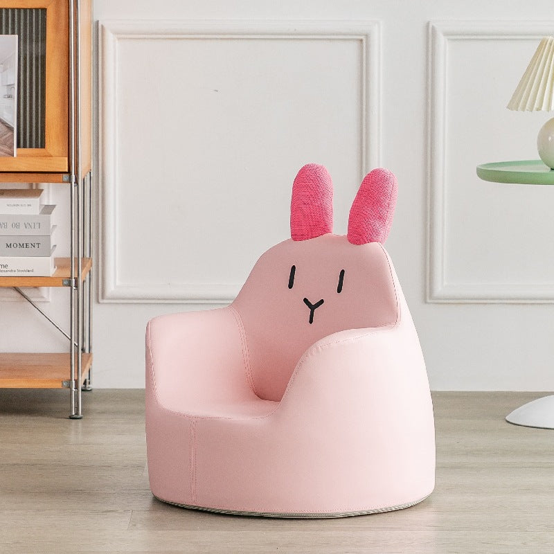 Lumendat Modern Art Deco Wood Faux Leather Animal-Shaped Kids Chair With Backrest & Armrest For Bedroom & Living Room Lumendat