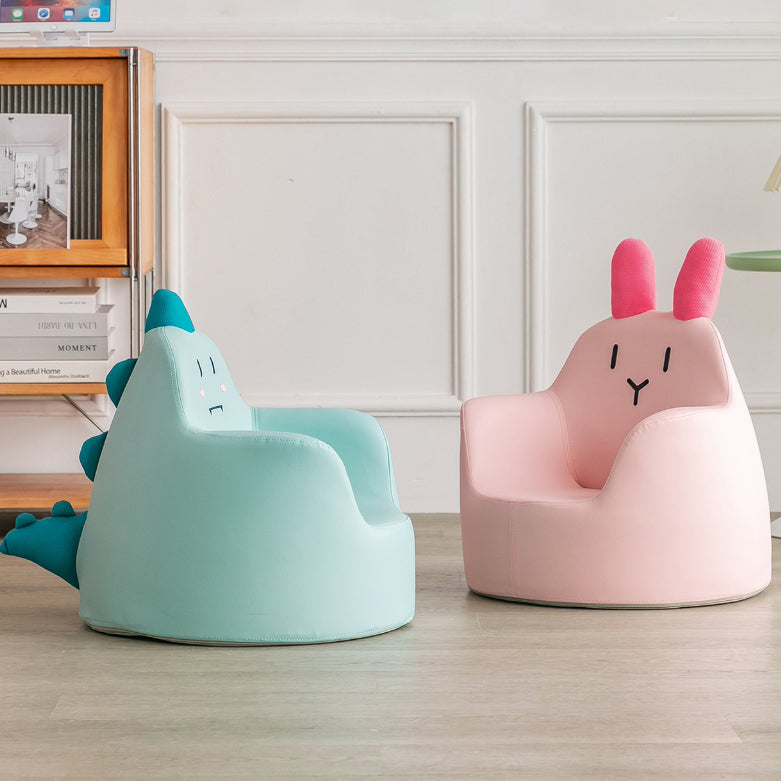 Lumendat Modern Art Deco Wood Faux Leather Animal-Shaped Kids Chair With Backrest & Armrest For Bedroom & Living Room Lumendat