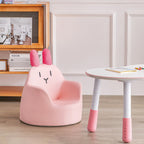 Lumendat Modern Art Deco Wood Faux Leather Animal-Shaped Kids Chair With Backrest & Armrest For Bedroom & Living Room Lumendat