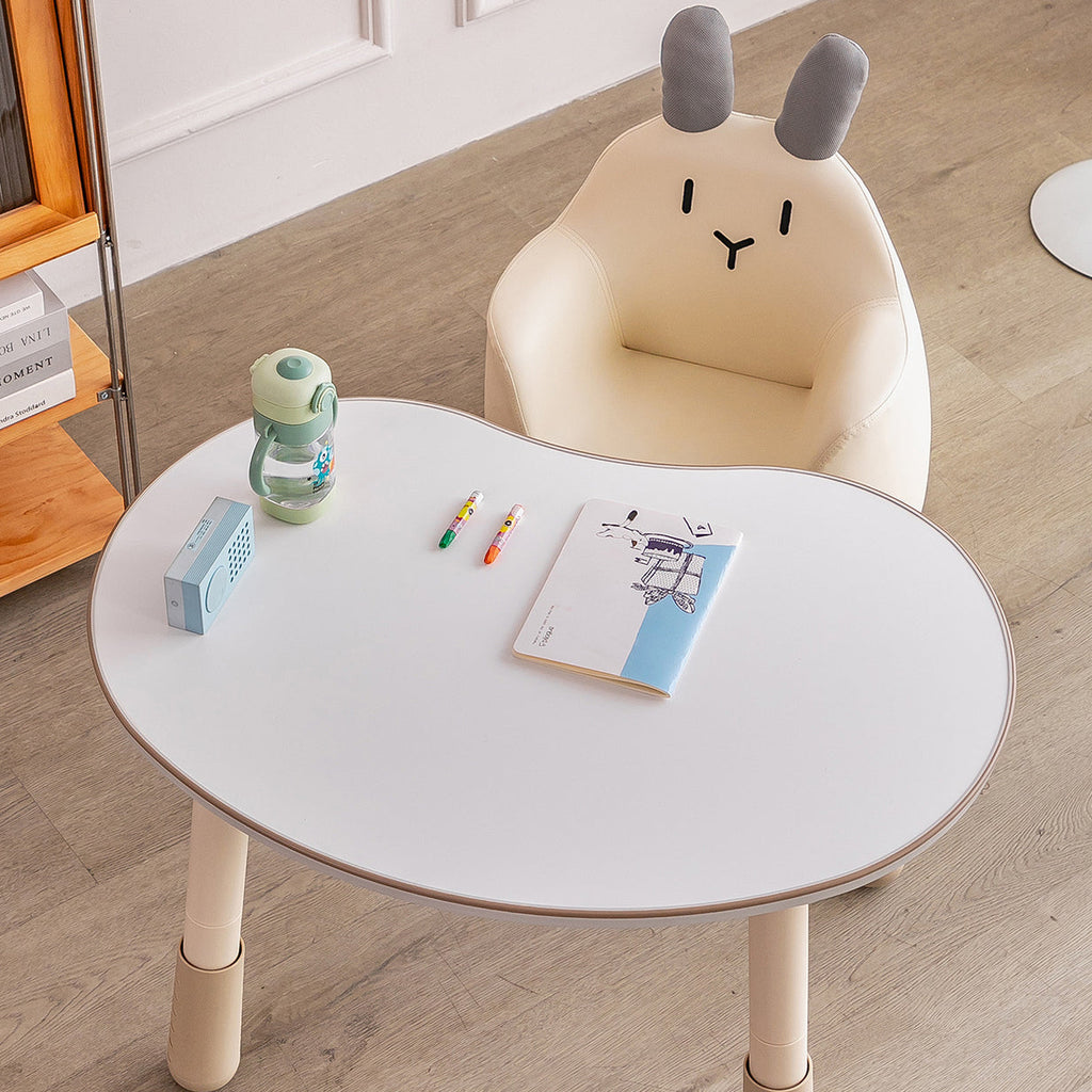 Lumendat Modern Art Deco Wood Faux Leather Animal-Shaped Kids Chair With Backrest & Armrest For Bedroom & Living Room Lumendat