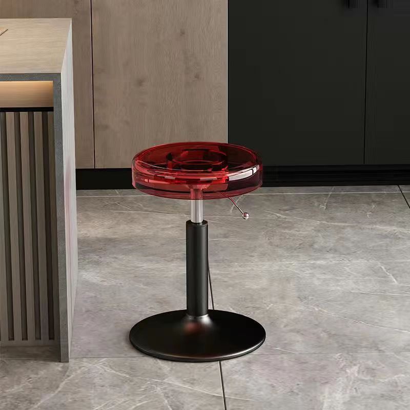 Modern Luxury Acrylic Carbon Steel Round Bar Stool For Dining Room DFM-F