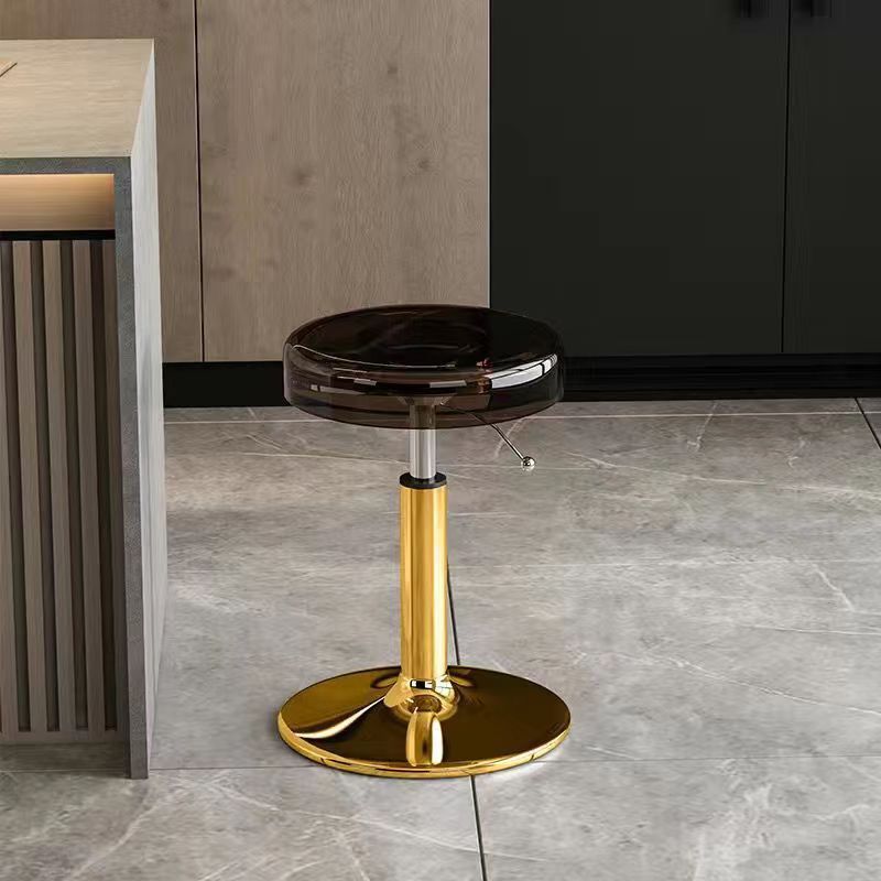 Modern Luxury Acrylic Carbon Steel Round Bar Stool For Dining Room DFM-F
