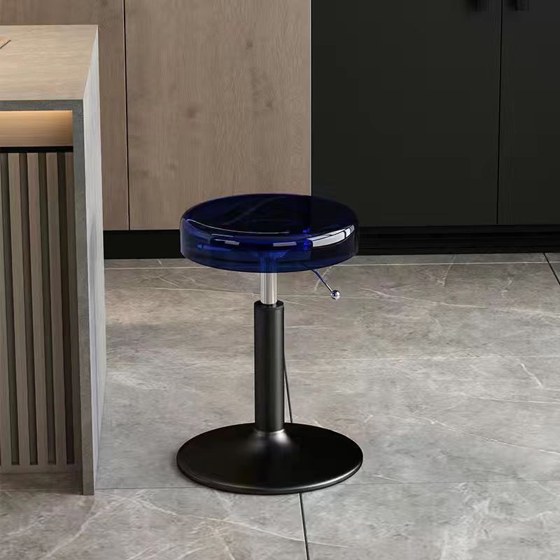 Modern Luxury Acrylic Carbon Steel Round Bar Stool For Dining Room DFM-F