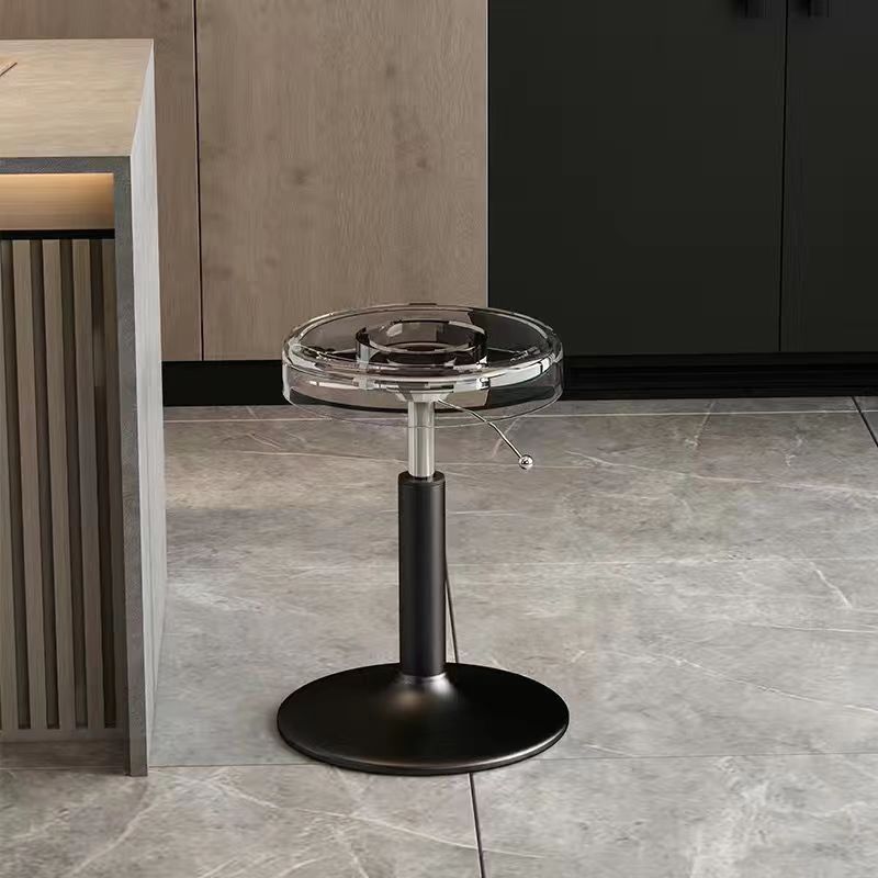 Modern Luxury Acrylic Carbon Steel Round Bar Stool For Dining Room DFM-F