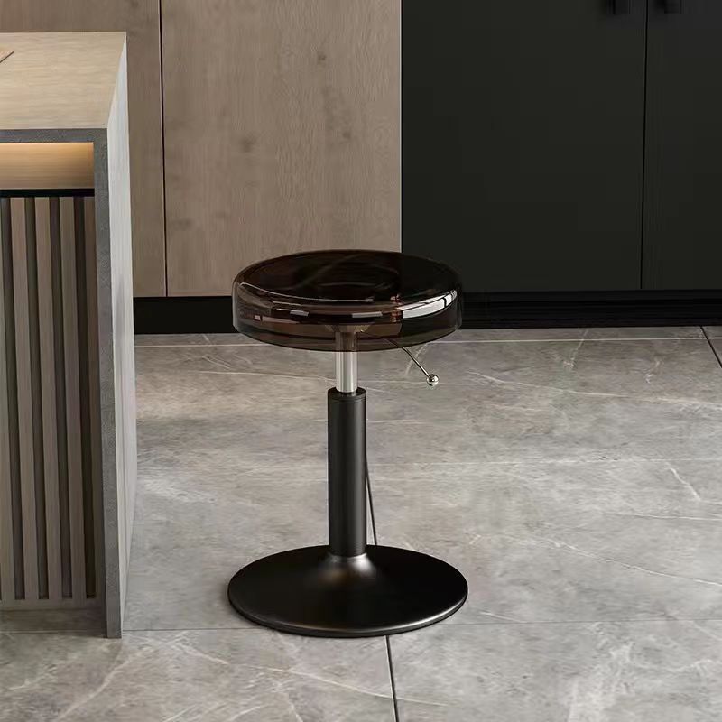 Modern Luxury Acrylic Carbon Steel Round Bar Stool For Dining Room DFM-F