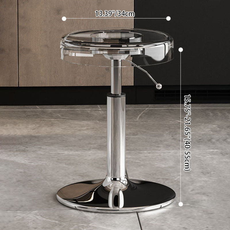 Modern Luxury Acrylic Carbon Steel Round Bar Stool For Dining Room DFM-F