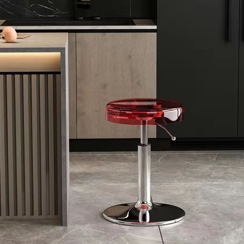Modern Luxury Acrylic Carbon Steel Round Bar Stool For Dining Room DFM-F