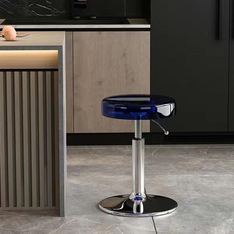 Modern Luxury Acrylic Carbon Steel Round Bar Stool For Dining Room DFM-F