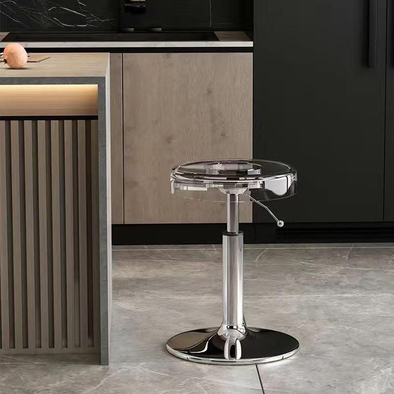 Modern Luxury Acrylic Carbon Steel Round Bar Stool For Dining Room DFM-F