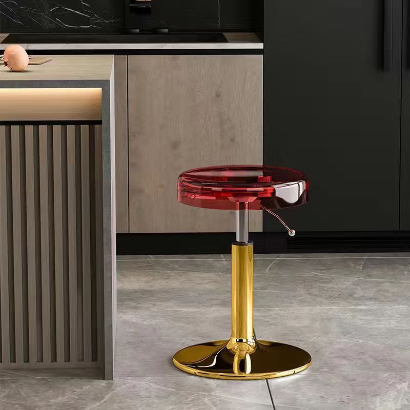 Modern Luxury Acrylic Carbon Steel Round Bar Stool For Dining Room DFM-F