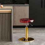 Modern Luxury Acrylic Carbon Steel Round Bar Stool For Dining Room DFM-F