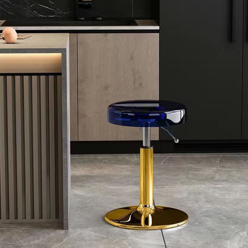 Modern Luxury Acrylic Carbon Steel Round Bar Stool For Dining Room DFM-F
