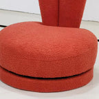 Lumendat Modern Minimalist Kids Lambswool Solid Wood Round Bunny-Ear Low Stool With Backrest For Living Room Lumendat