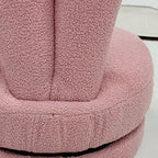 Lumendat Modern Minimalist Kids Lambswool Solid Wood Round Bunny-Ear Low Stool With Backrest For Living Room Lumendat