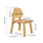 Lumendat Contemporary Creative Solid Wood Moon Cloud Mushroom Low Stool With Backrest For Living Room Lumendat