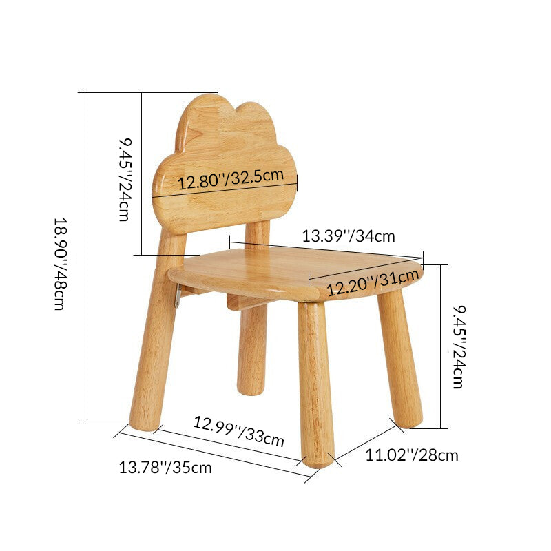 Lumendat Contemporary Creative Solid Wood Moon Cloud Mushroom Low Stool With Backrest For Living Room Lumendat