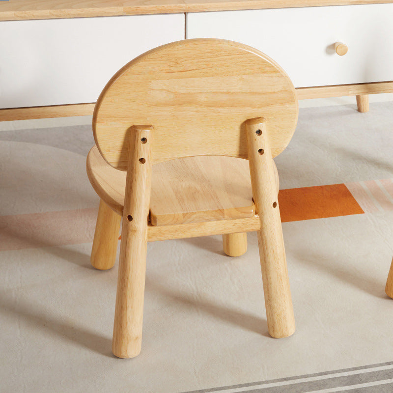 Lumendat Contemporary Creative Solid Wood Moon Cloud Mushroom Low Stool With Backrest For Living Room Lumendat