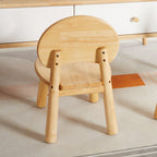 Lumendat Contemporary Creative Solid Wood Moon Cloud Mushroom Low Stool With Backrest For Living Room Lumendat