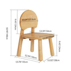 Lumendat Contemporary Creative Solid Wood Moon Cloud Mushroom Low Stool With Backrest For Living Room Lumendat