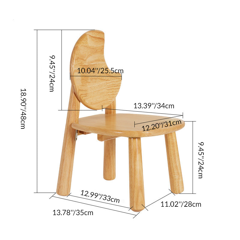 Lumendat Contemporary Creative Solid Wood Moon Cloud Mushroom Low Stool With Backrest For Living Room Lumendat