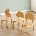 Lumendat Contemporary Creative Solid Wood Moon Cloud Mushroom Low Stool With Backrest For Living Room Lumendat
