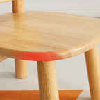 Lumendat Contemporary Creative Solid Wood Moon Cloud Mushroom Low Stool With Backrest For Living Room Lumendat