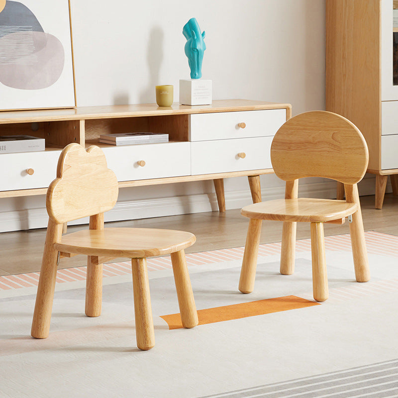 Lumendat Contemporary Creative Solid Wood Moon Cloud Mushroom Low Stool With Backrest For Living Room Lumendat