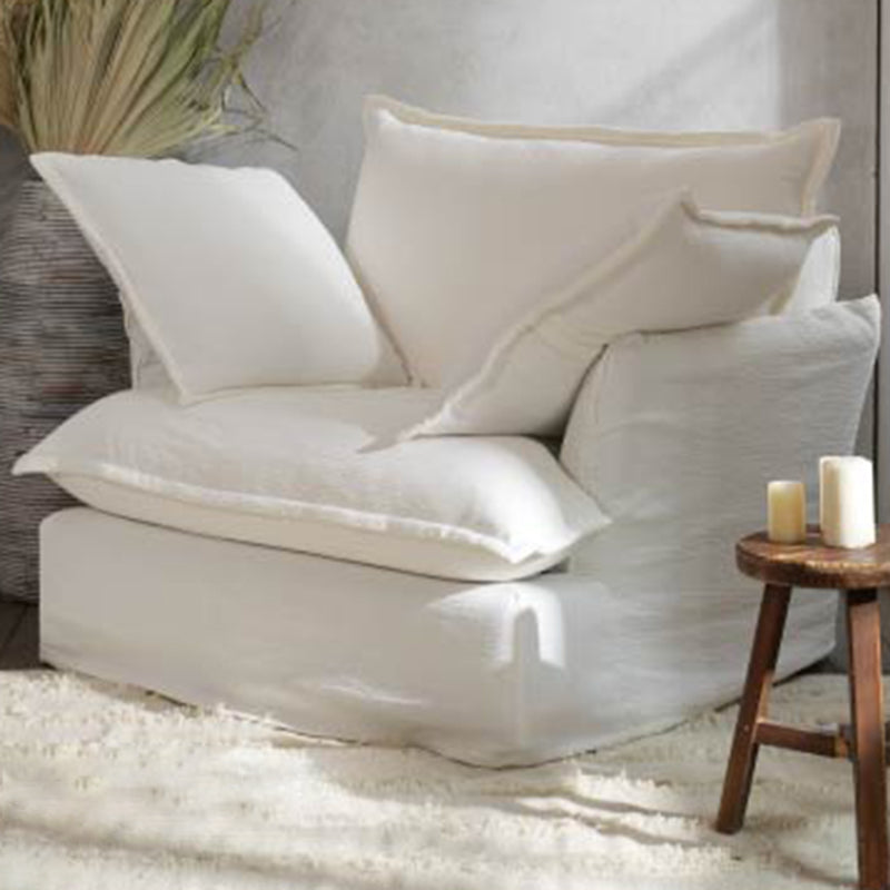 Moonlight White Swivel Birch Wood Accent Chair - Minimalist Lounging Sofa for Living Room or Study Lumendat