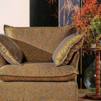 Textured Gold Swivel Birch Wood Accent Chair – Vintage Accent Oriental Sofa for Living Room Lumendat
