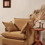 Starlight Pattern Swivel Birch Wood Accent Chair – French Retro Lounge Sofa for Living Room or Study Lumendat