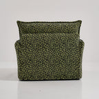 Green Leopard Print Swivel Birch Wood Accent Chair - Vintage Oriental Sofa for Living Room Lumendat