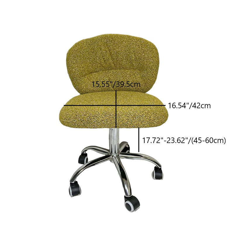 Modern Minimalist Cotton Velvet Wood Stainless Steel Rounded Desk Chair With Backrest For Home Office